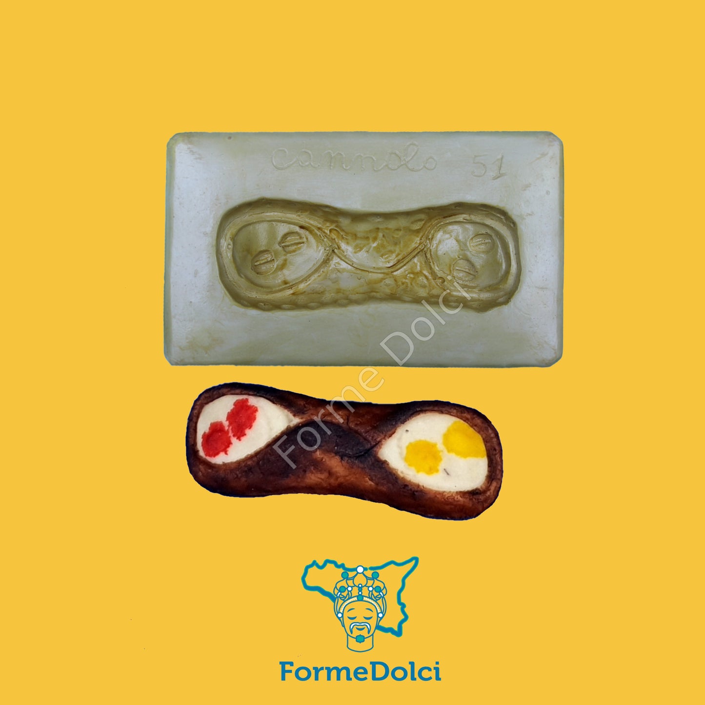 Stampo in gesso - Cannolo siciliano grande