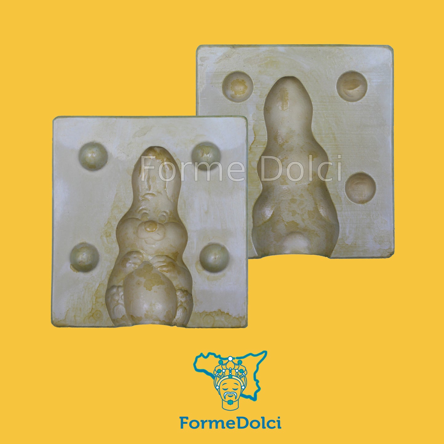 Stampi in gesso - Coniglio abbraccia uovo