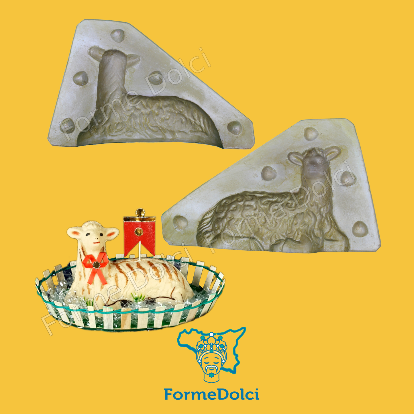 Stampi in gesso - Agnello pasquale 700g