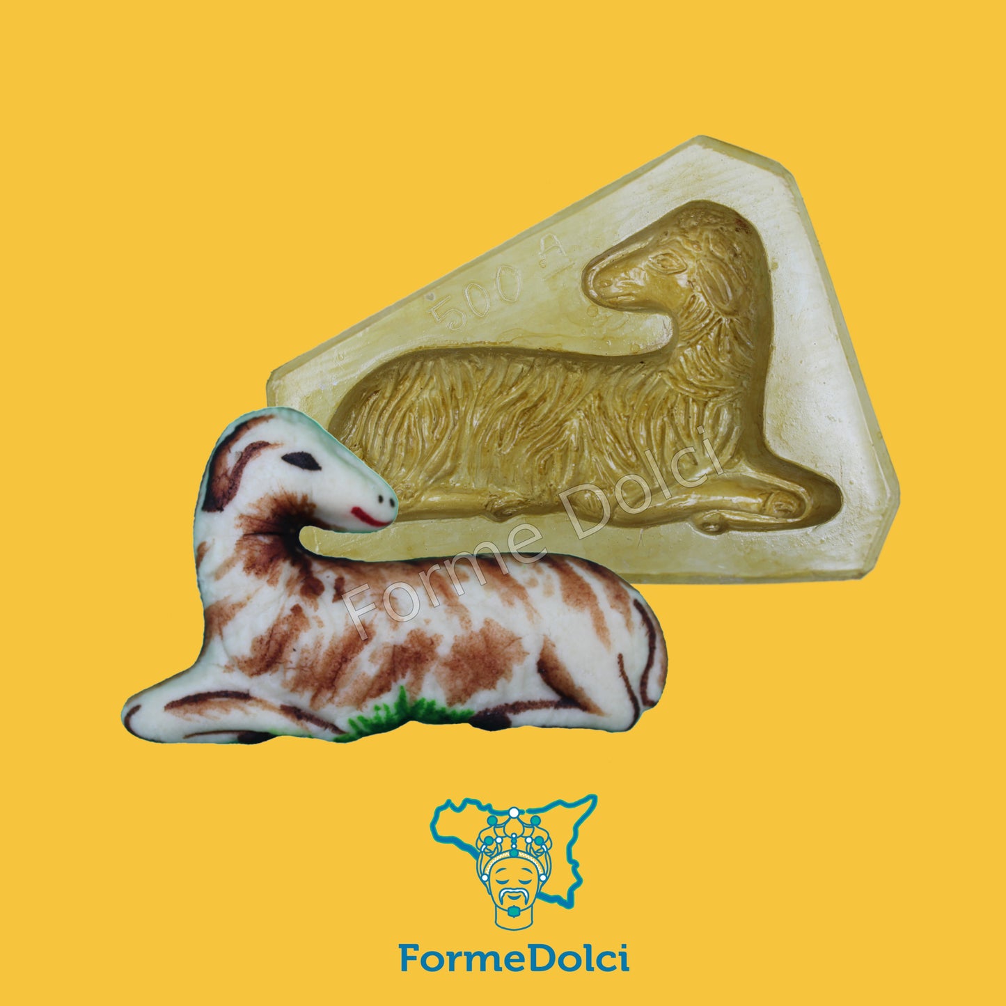 Stampo in gesso - Agnello pasquale da forno 500g
